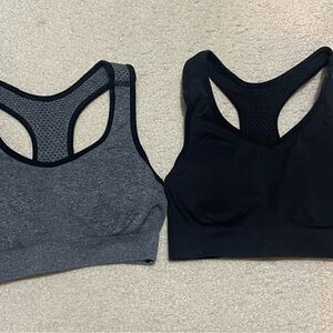 Women's Gray and Black Sports Bras